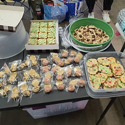 Cookie dough bites, cake mix cookies, peanut blossoms and pretty cookies